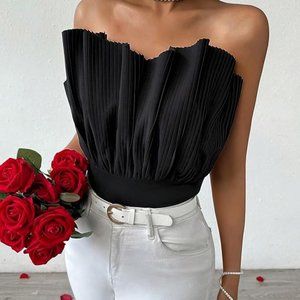 High waist slim fitted tube jumpsuit